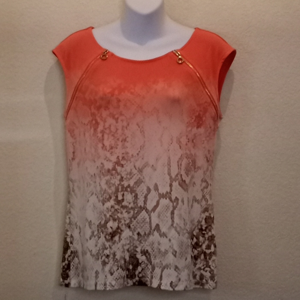 Calvin Klein Ombre Snakeskin Sleeveless Blouse